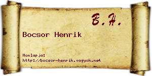 Bocsor Henrik névjegykártya
