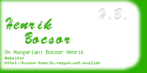 henrik bocsor business card